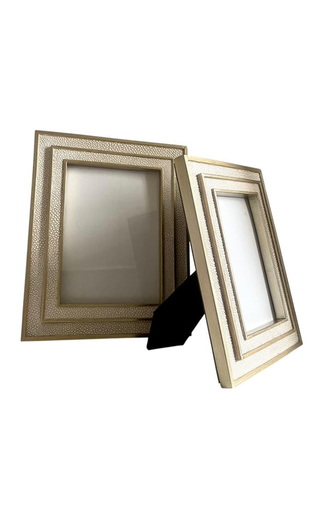 Shagreen Cream & Gold Frame - 5x7"
