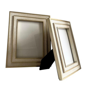 Shagreen Cream & Gold Frame - 5x7"