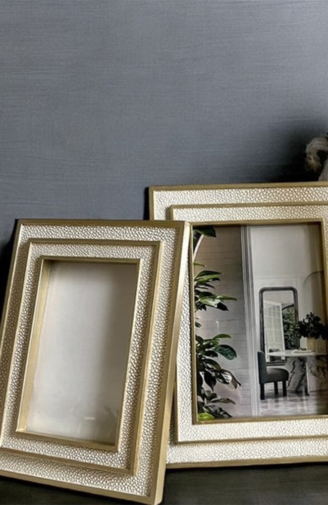 Shagreen Cream & Gold Frame - 5x7"