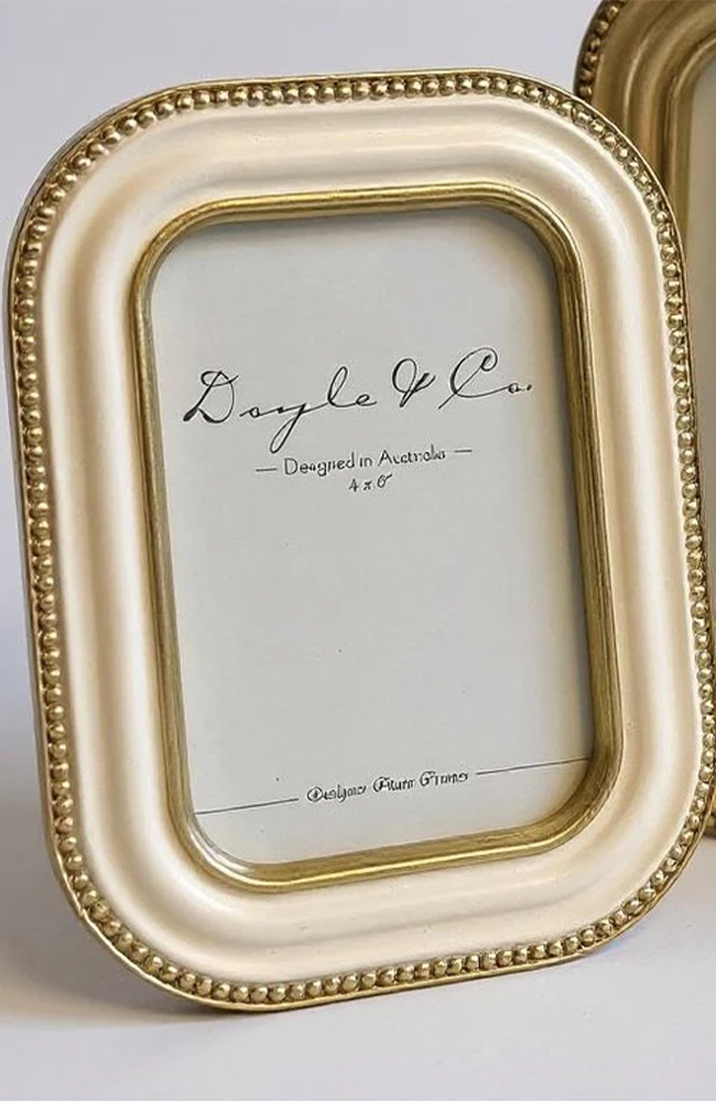 Cream w/ Gold Bead Frame 5x7