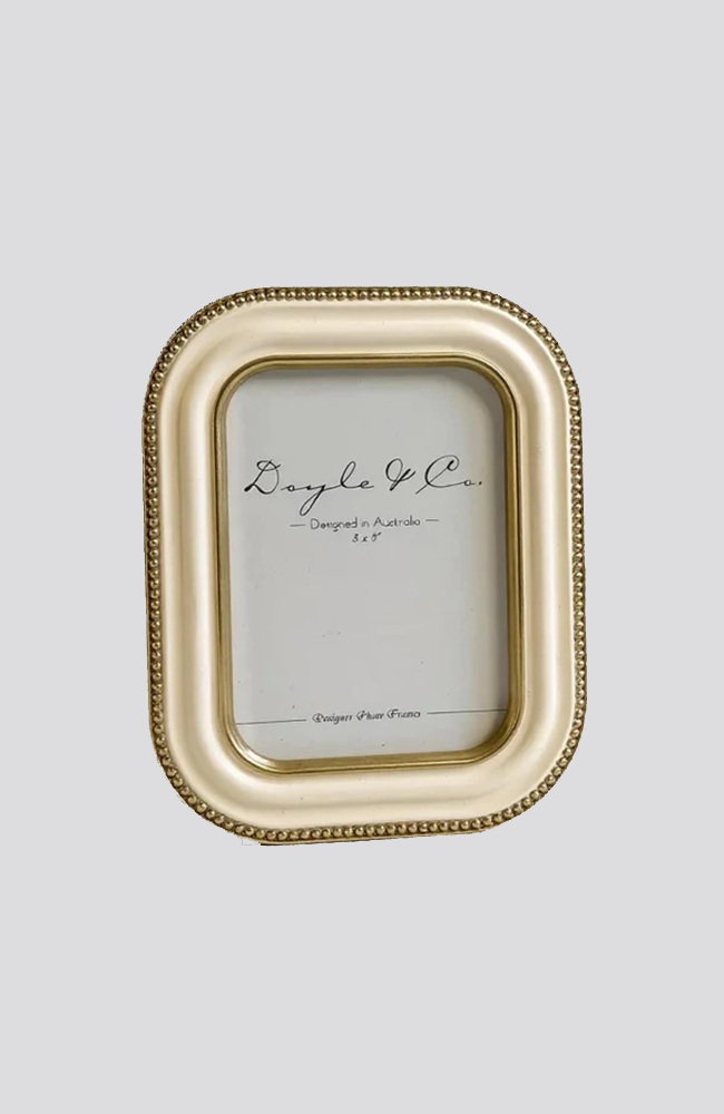 Cream w/ Gold Bead Frame 5x7