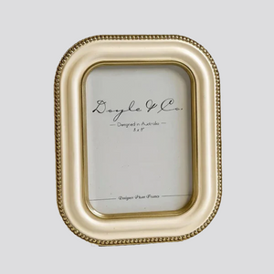 Cream w/ Gold Bead Frame 5x7