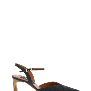 Pointed Kitten Heel - Negro Raffia