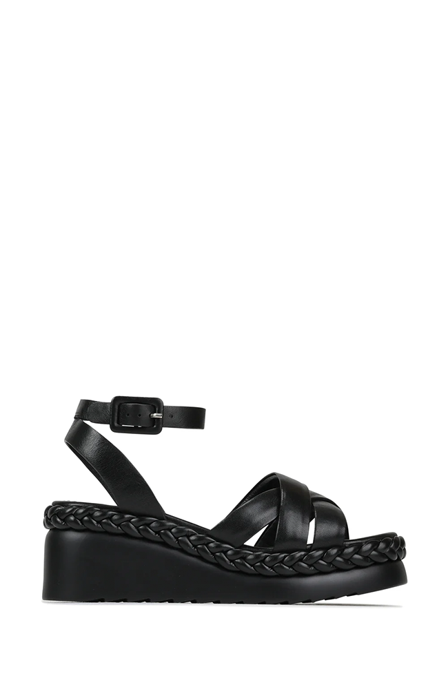 Melana Wedge Sandal - Black