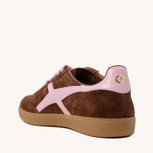 2001 Crossroads - Coffee Soft Suede/Candy Pink Leather