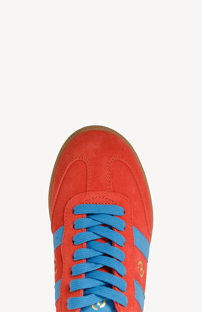 2001 Parallel -  Melon Red Soft Suede/Blue Leather