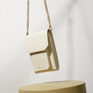 Paloma Leather Bag - Ivory Croc