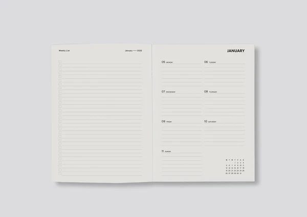 Weekly Diary 2026 - Midnight