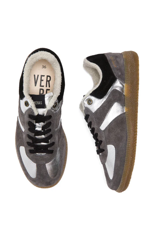 Sneakers - Sora Serraje/Lame Plata/Antracita/Negro