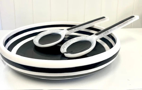 Porto Black & White Resin Bowl