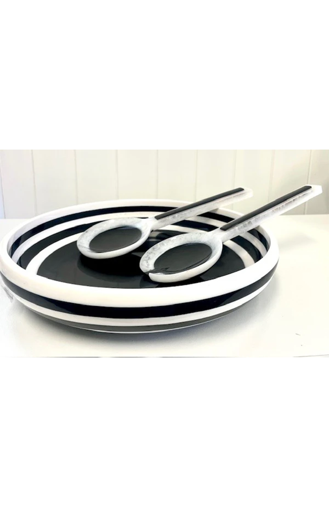 Porto Black & White Resin Bowl