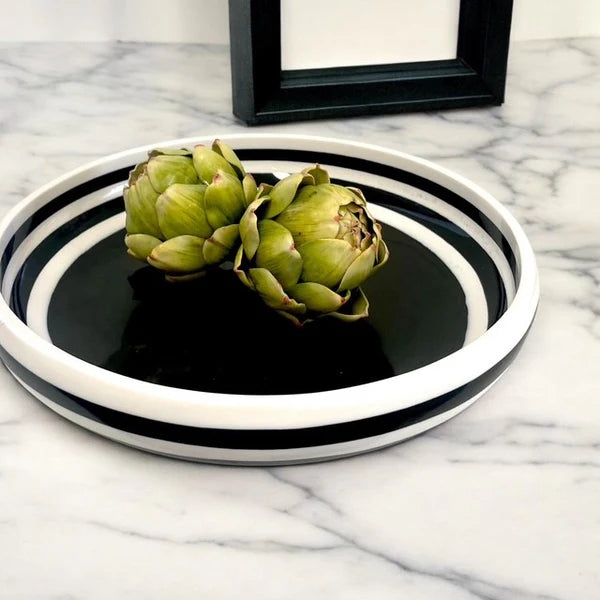 Porto Black & White Resin Salad Servers