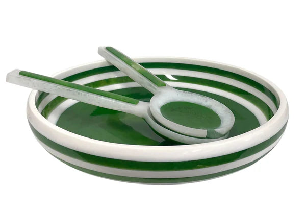 Porto Green & White Resin Bowl