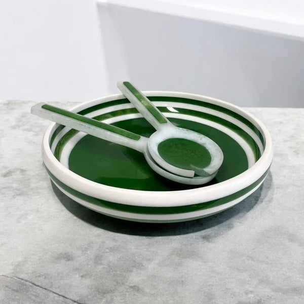 Porto Green & White Resin Bowl