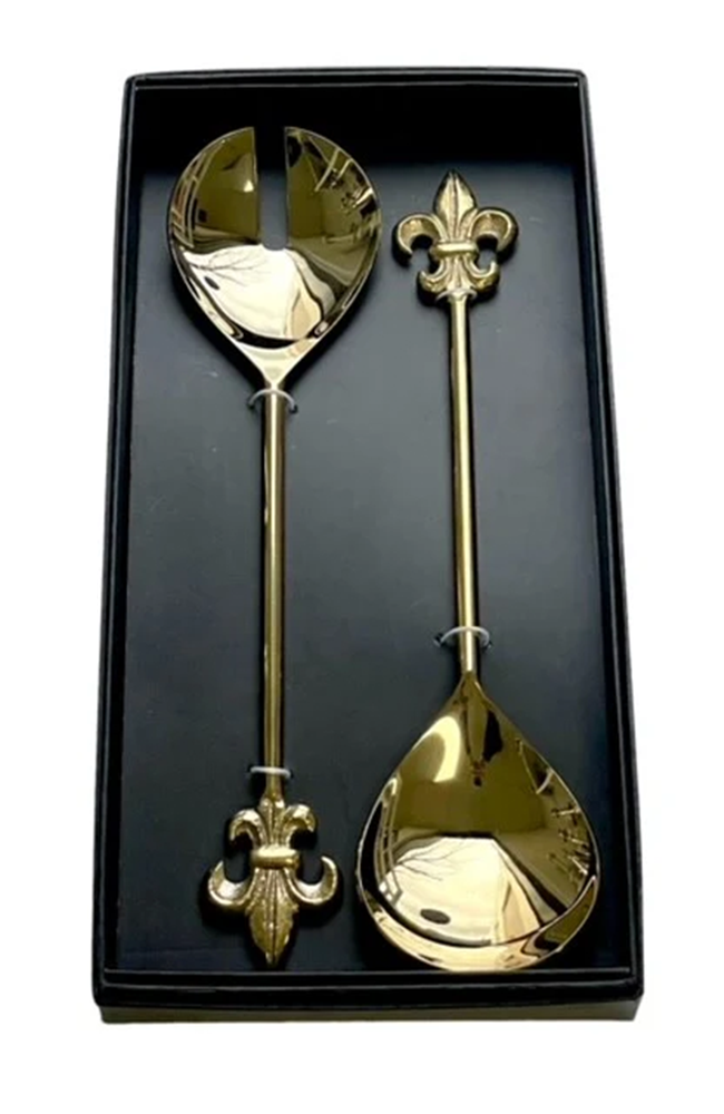 Gold Fleur De Lyes Salad Servers