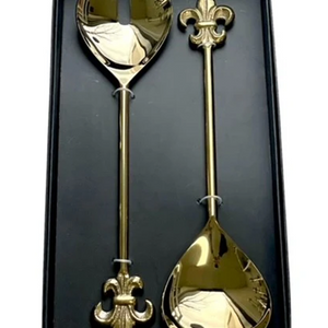 Gold Fleur De Lyes Salad Servers