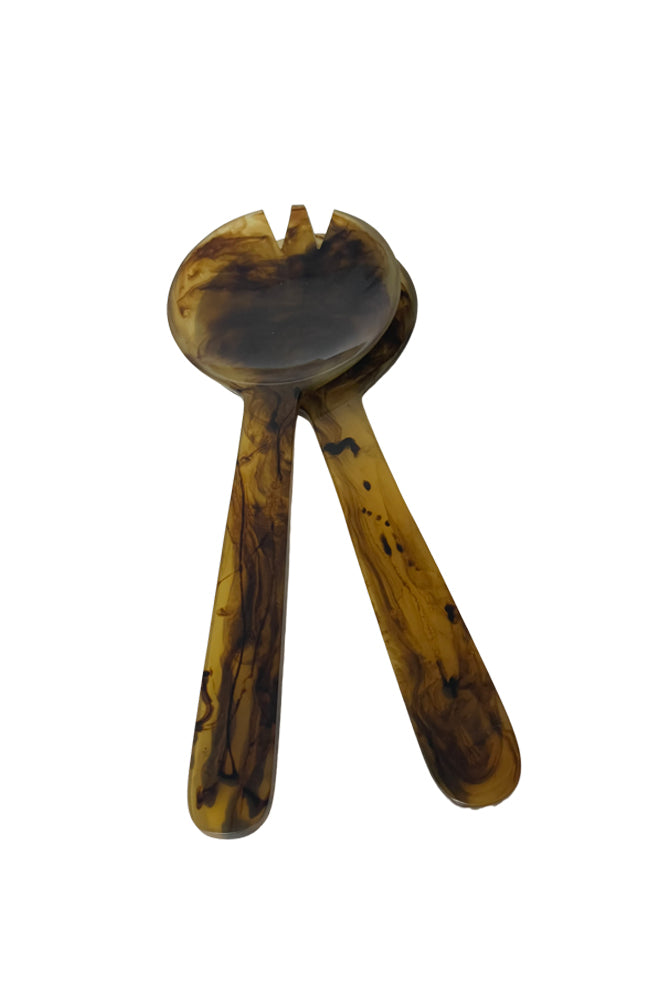 Resin Salad Servers - Tortoise Shell