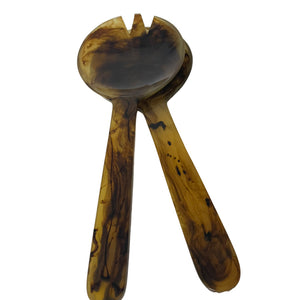 Resin Salad Servers - Tortoise Shell