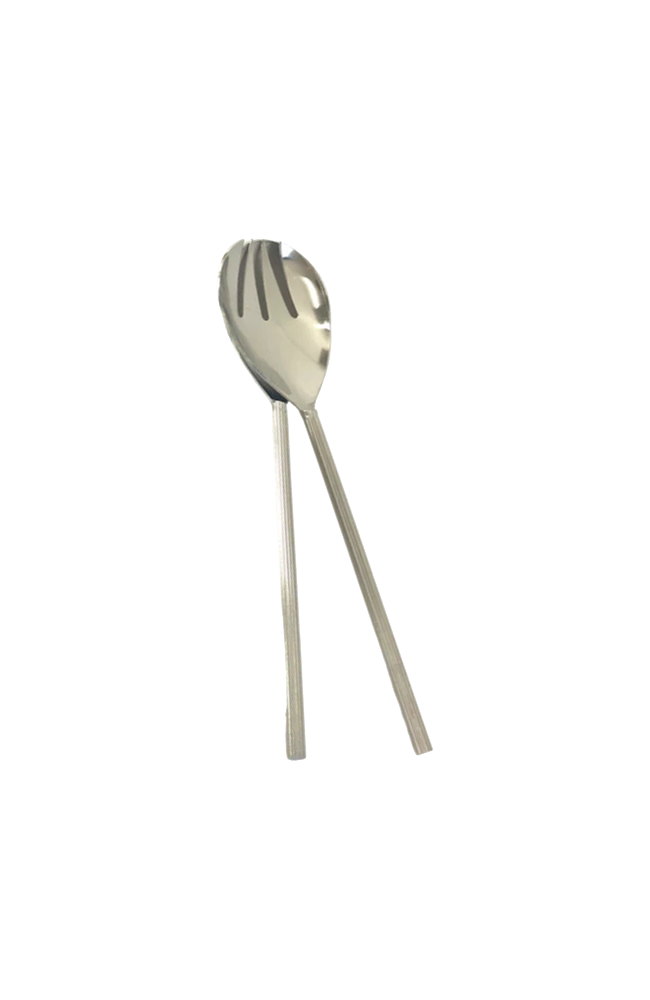 Silver Ribbed Salad Servers