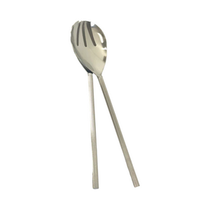 Silver Ribbed Salad Servers