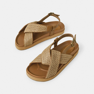 Mya Sandal - Tan Woven