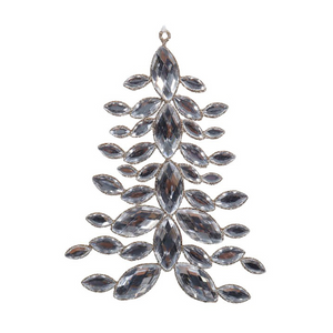 Wire Champagne Silver Gem Tree Decoration