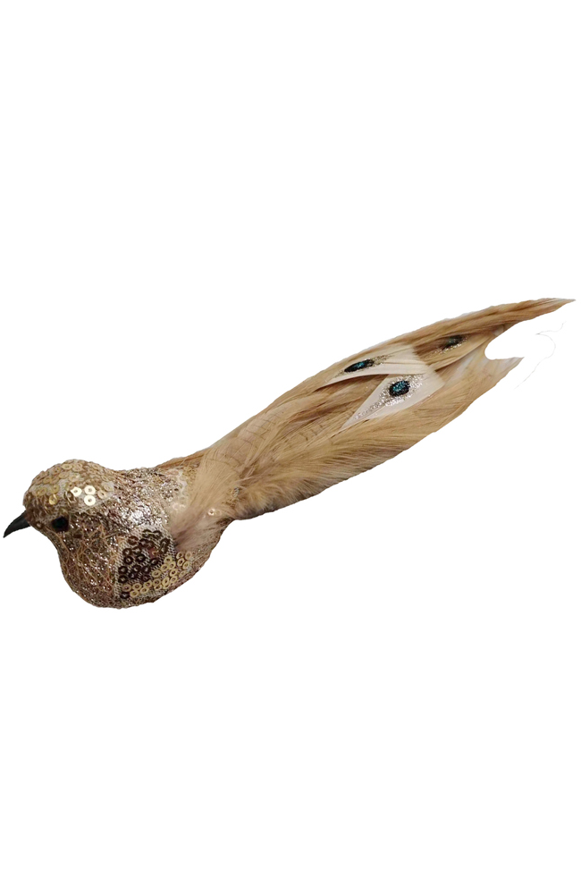 Jewel Tail Champagne Clip On Bird