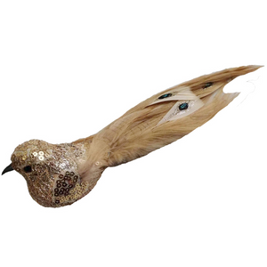 Jewel Tail Champagne Clip On Bird