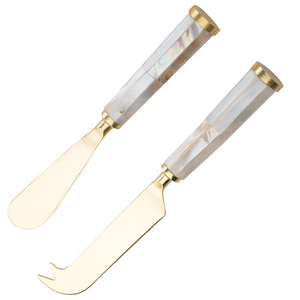 Gold Mother of Pearl Cheese Set