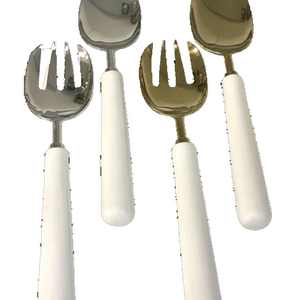 Nickel Enamel Salad Servers