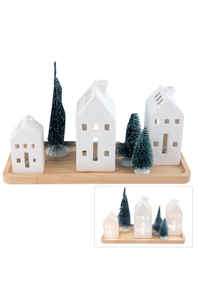 Christmas Led House Set - White