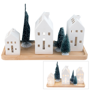 Christmas Led House Set - White