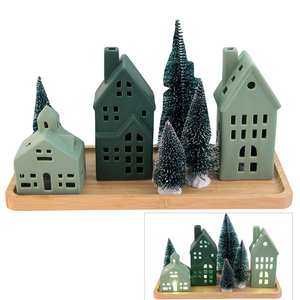 Christmas Led House Set - Green