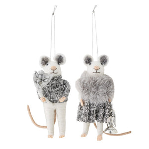 Peo Ornament - Wool Grey Lantern Mouse