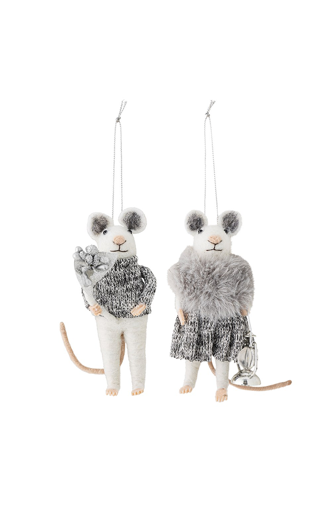 Peo Ornament - Wool Grey Sweater Mouse