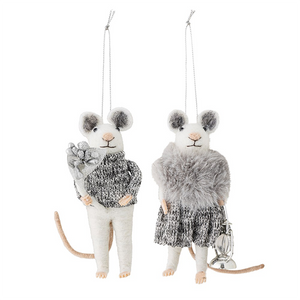 Peo Ornament - Wool Grey Sweater Mouse