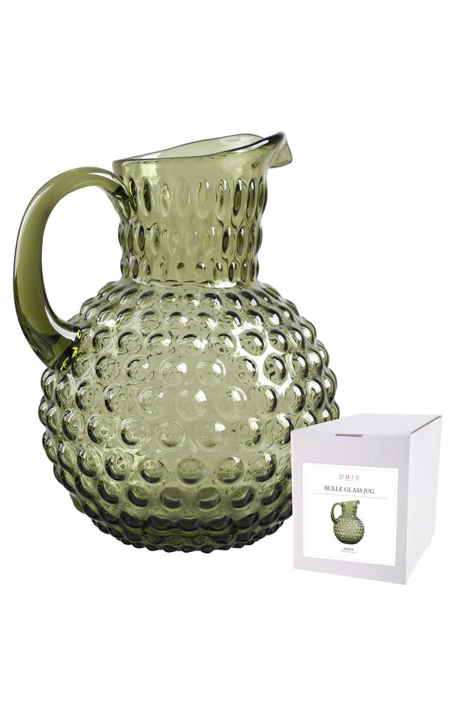 Bulle Glass Jug - Olive