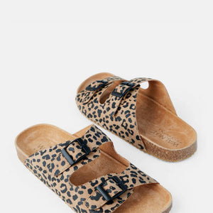 Bailey Slide - Tan Leopard