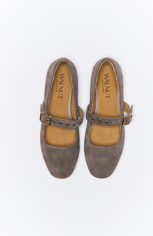 Bianca Leather Ballet - Chocolate Suede