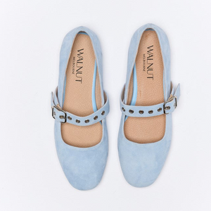 Bianca Leather Ballet - Sky Blue