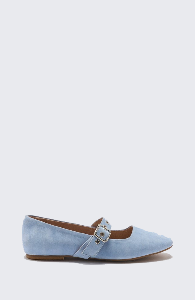Bianca Leather Ballet - Sky Blue