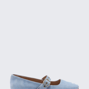 Bianca Leather Ballet - Sky Blue