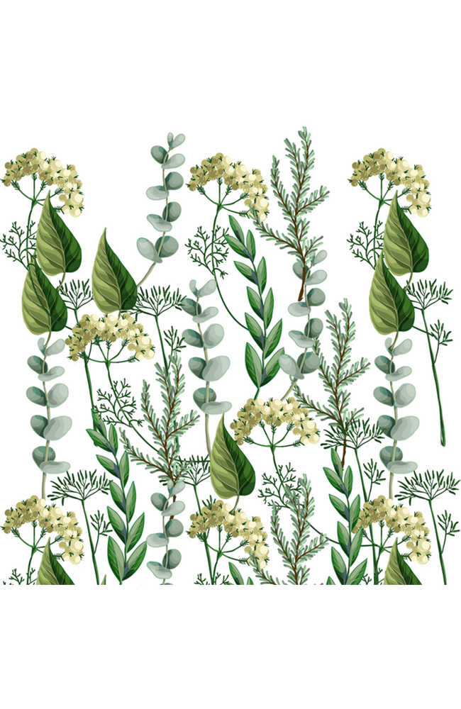 Botanical White Luncheon Napkin