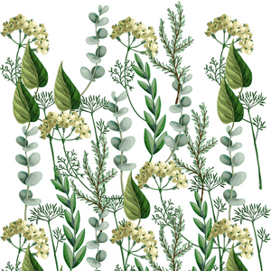 Botanical White Luncheon Napkin