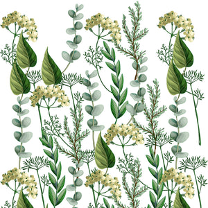 Botanical White Luncheon Napkin