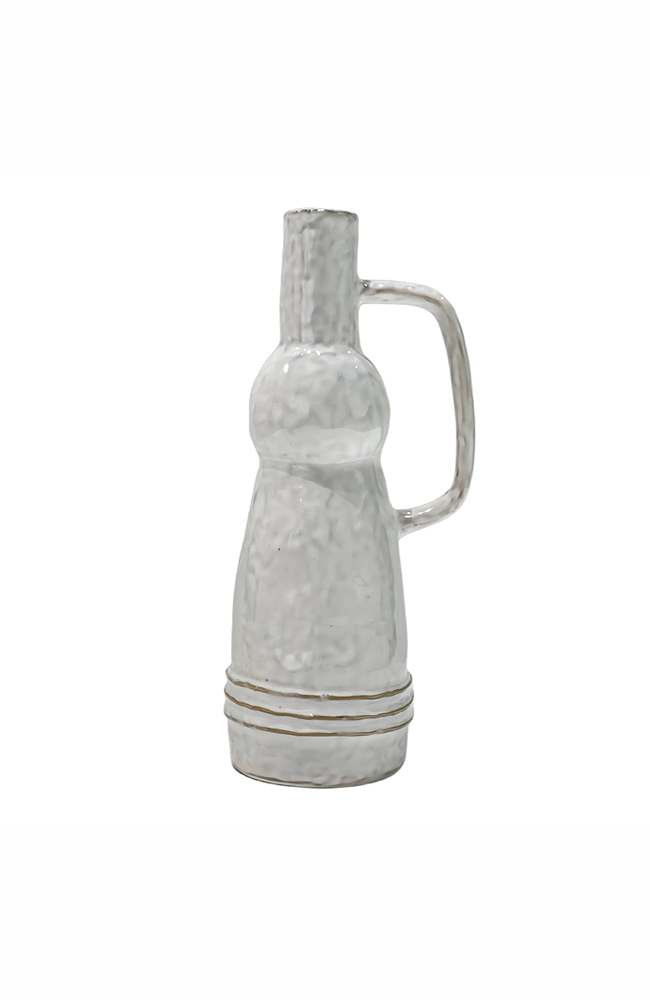 Lex Ceramic Stripe Jug Lge - White