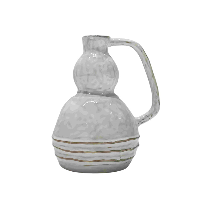 Lex Ceramic Stripe Jug Sml -  White