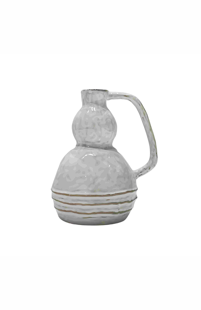 Lex Ceramic Stripe Jug Sml -  White