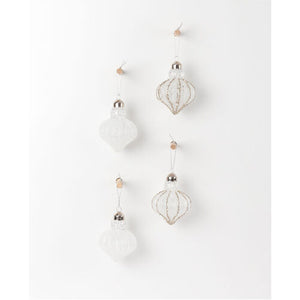 Alaska Frosted Glass Tapered Baubles Assorted