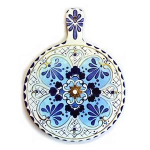 Harlow Ceramic Handled Trivet - Blue/Yellow